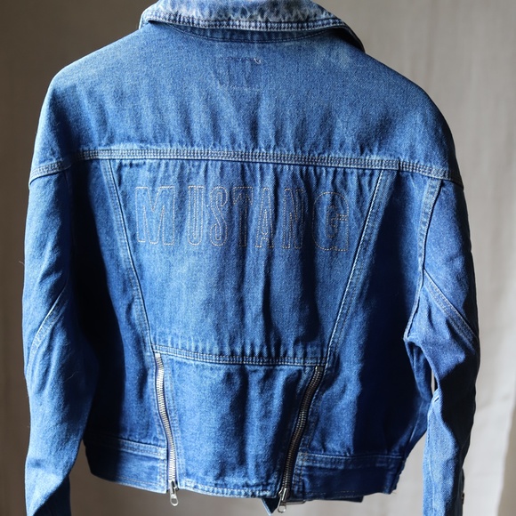 Mustang Vintage blue denim jean bomber jacket, size M. Excellent condition - Picture 4 of 8